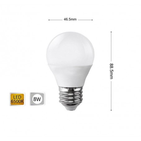 LAMPADINA LED 8W LAMPADINE A SFERA LUCE BIANCA E27 8 W G45