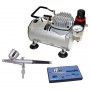 KIT MINI COMPRESSORE AEROGRAFO . DECORAZIONE UNGHIE NAIL ART AEROPENNA TRATTO FINE