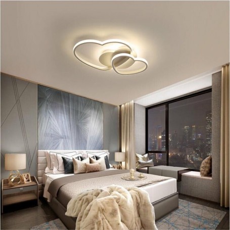 PLAFONIERA LED 3 CUORI LAMPADARIO 25 W LUCE CALDA BIANCA NATURALE STILE MODERNO