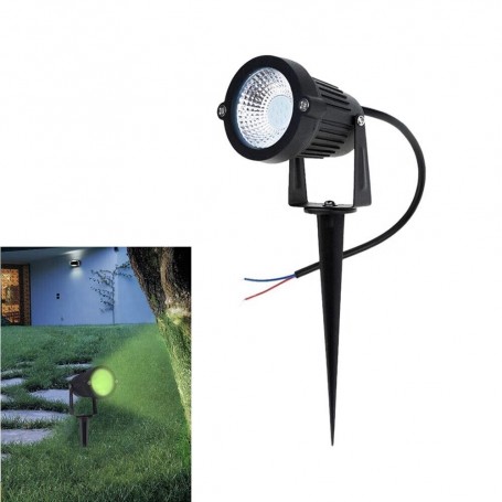 FARETTO LED 5 W PROIETTORE LUCE VERDE DA GIARDINO CON  PICCHETTO ES06-NV