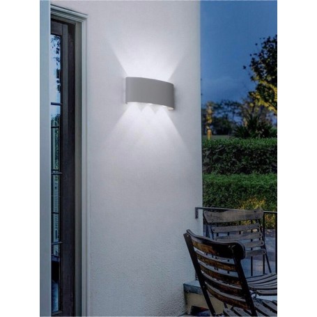 APPLIQUE LED LUCE BIANCA FARETTO 16 W LAMPADA DA PARETE 6 COB IP65 GRIGIO ES68GF