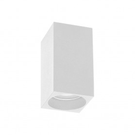 PORTAFARETTO DA SOFFITTO IN GESSO ATTACCO GU10 PORTA FARETTO A CUBO BIANCO