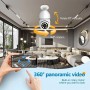 TELECAMERA IP LED LAMPADINA E27 WIFI SMART CAM VIDEOSORVEGLIANZA CONTROLLO APP