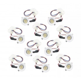 KIT 10 FARETTI A INCASSO FARETTO 1 W LED LUCE NATURALE 4000 BORDO BIANCO P31