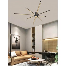 LAMPADARIO DA SOFFITTO PLAFONIERA LED LUCE CALDA 42 WATT STILE MODERNO NERO PN27