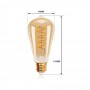 LAMPADINA LED LUCE CALDA 4 W FILAMENTO A SPIRALE VETRO AMBRATO VINTAGE E27 ST64S