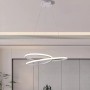 LAMPADARIO LED A SOSPENSIONE ANELLI INCROCIATI 38 W LUCE BIANCA CALDA NATURALE