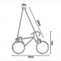 LAMPADARIO A SOSPENSIONE FORMA DI BICICLETTA BICI PORTALAMPADA E27 BIANCO